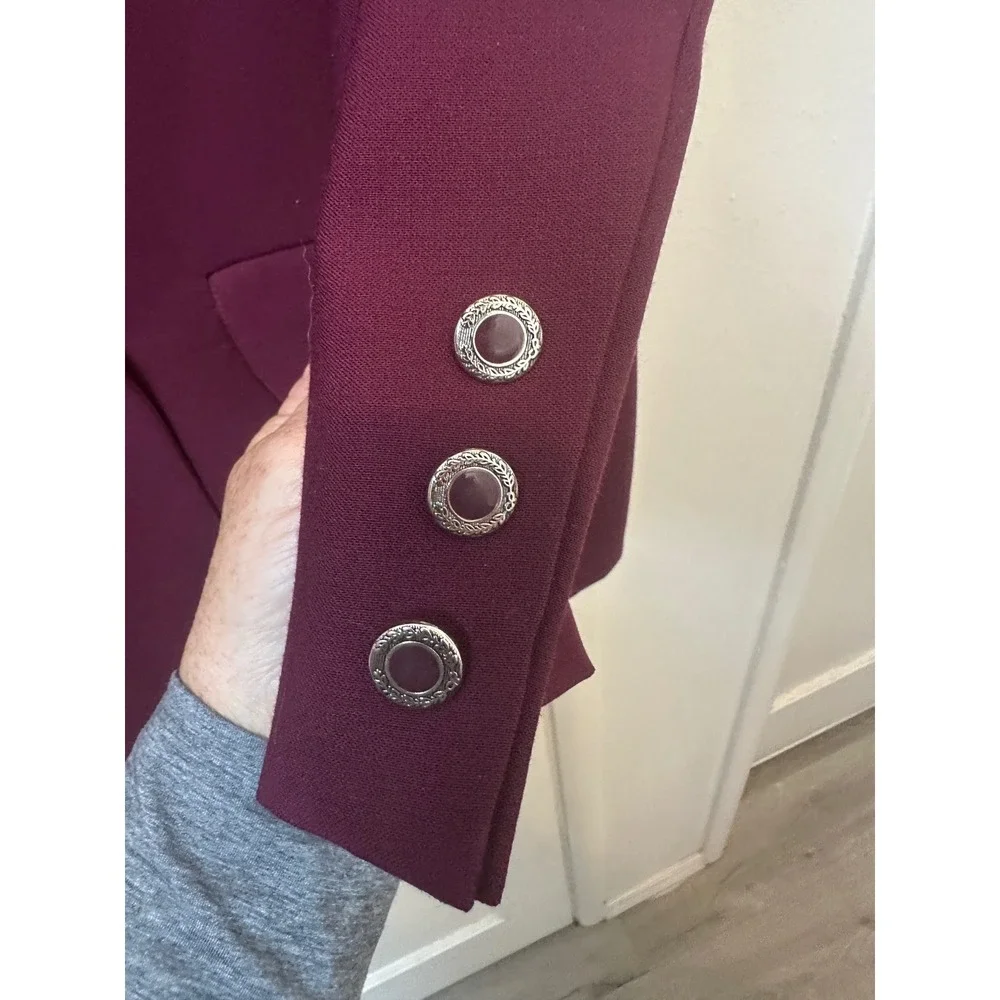 Austin Reed London Vintage Double Breasted Blazer Plum Burgundy Womens 14